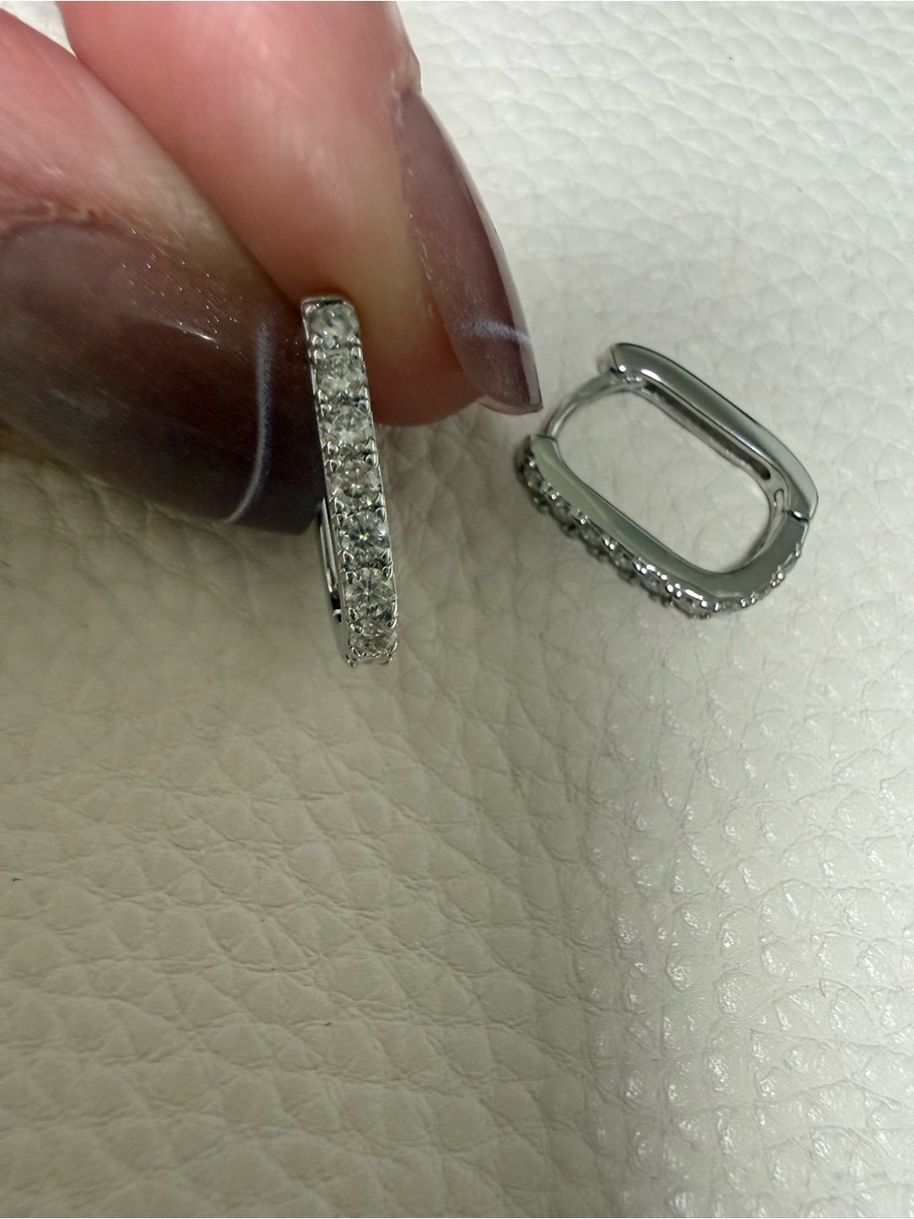 Sparkling Moissanite Pavé Huggie Earrings - 18K White Gold-Filled *NEW